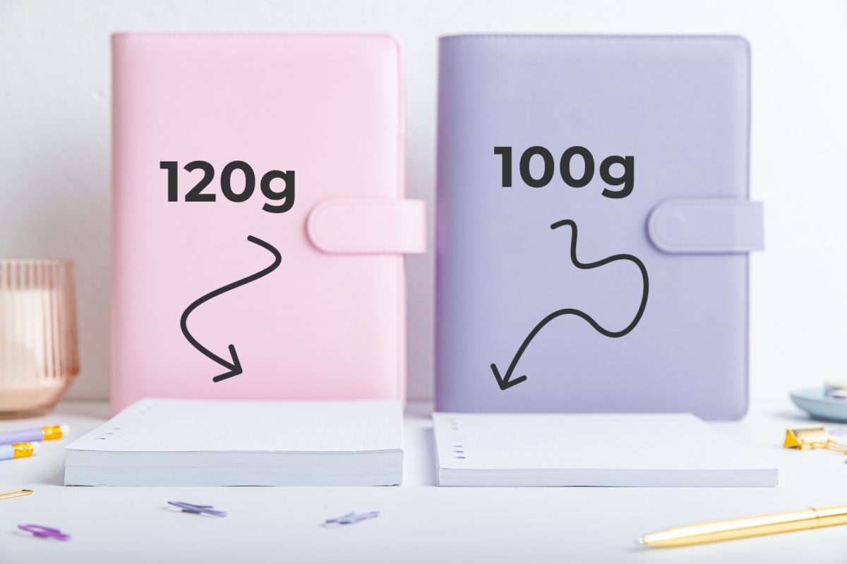Vergleich der Stärke der Einsätze 100 g und 120 g