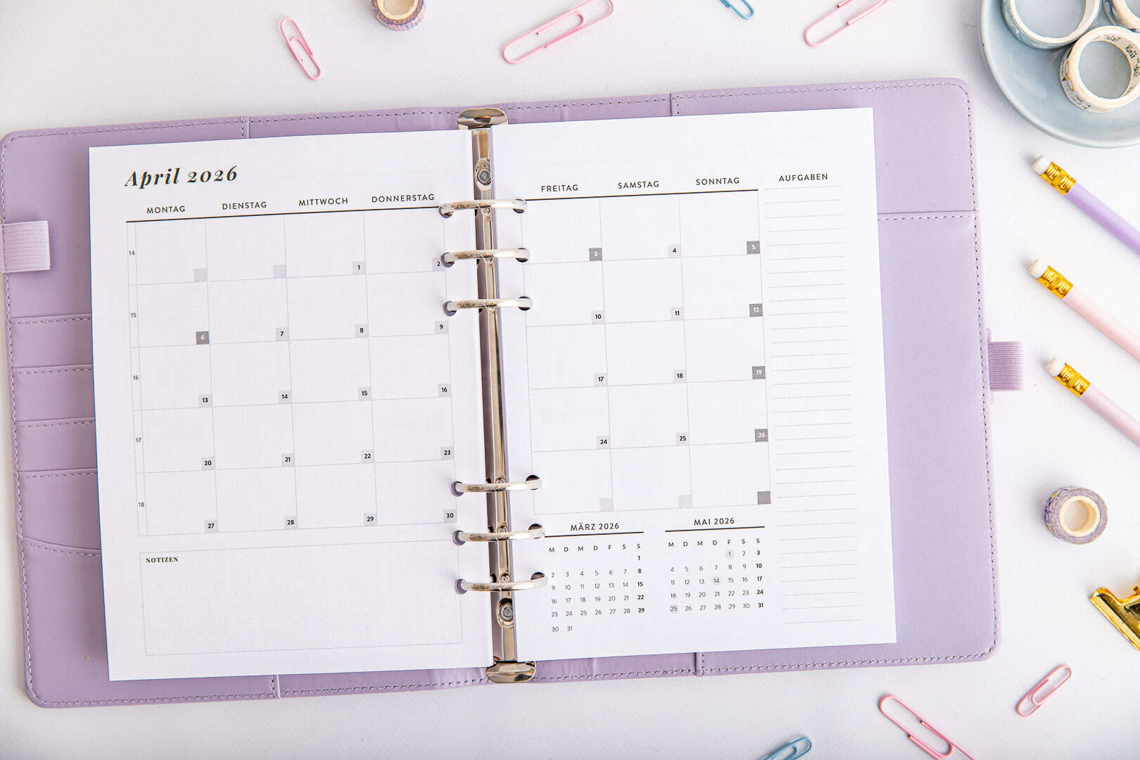 Monatliche Kalender 2026