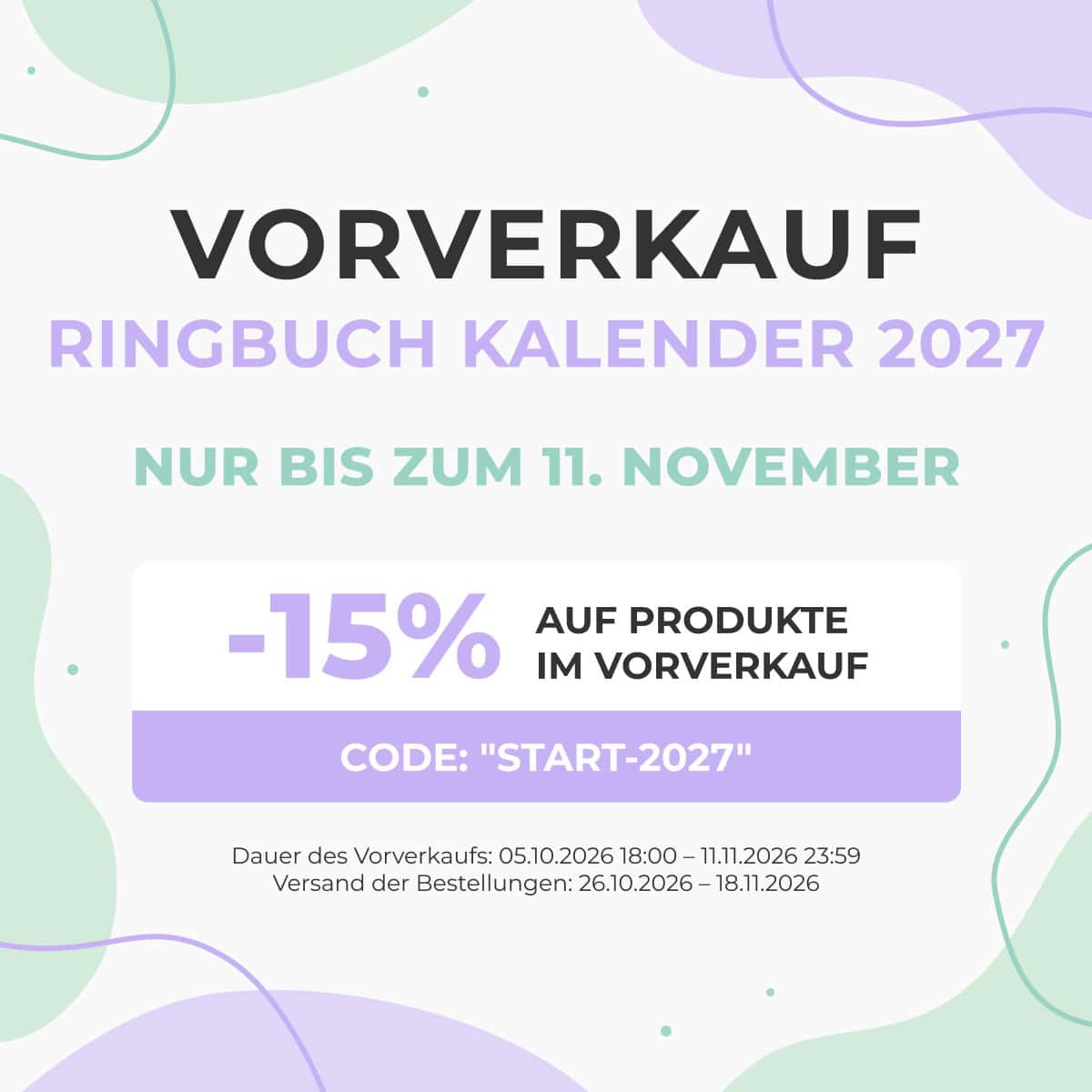 Ringbuch Kalender 2027 | Ringbuch A5 Nachfüllbar – Bild 2