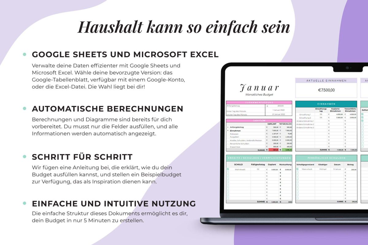 Haushaltsbuch Vorlage - Google Sheets