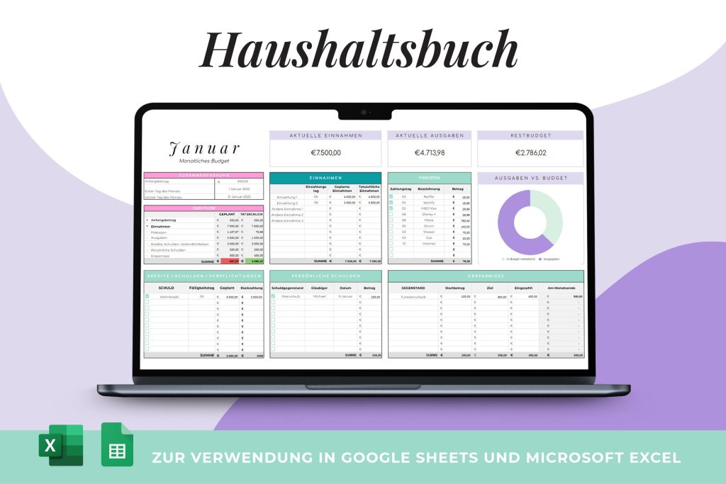 Haushaltsbuch Vorlage - Google Sheets budget template