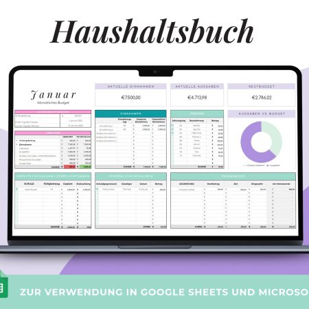 Haushaltsbuch Vorlage - Google Sheets budget template