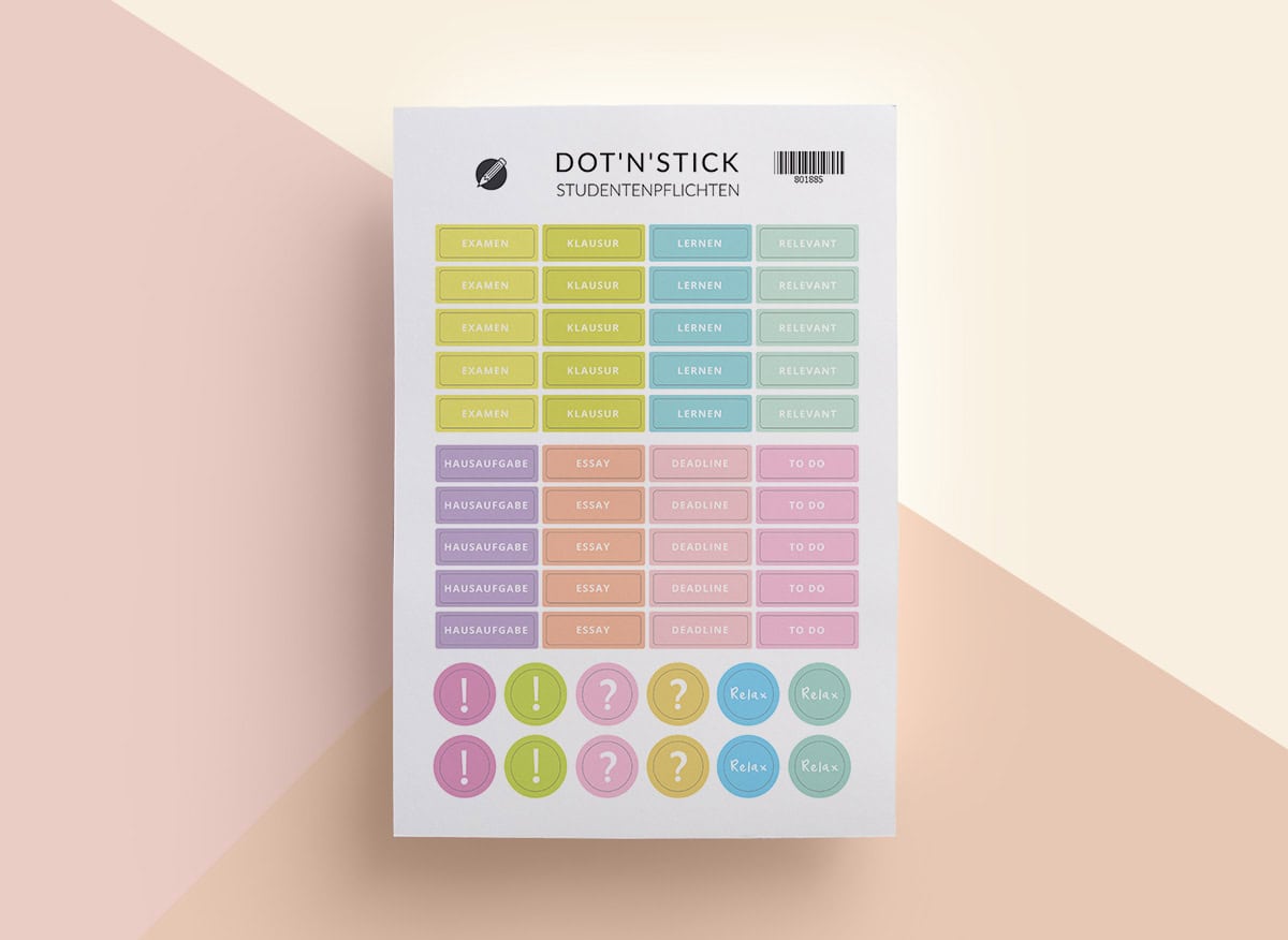 "Studentenpflichten" Planner Aufkleber
