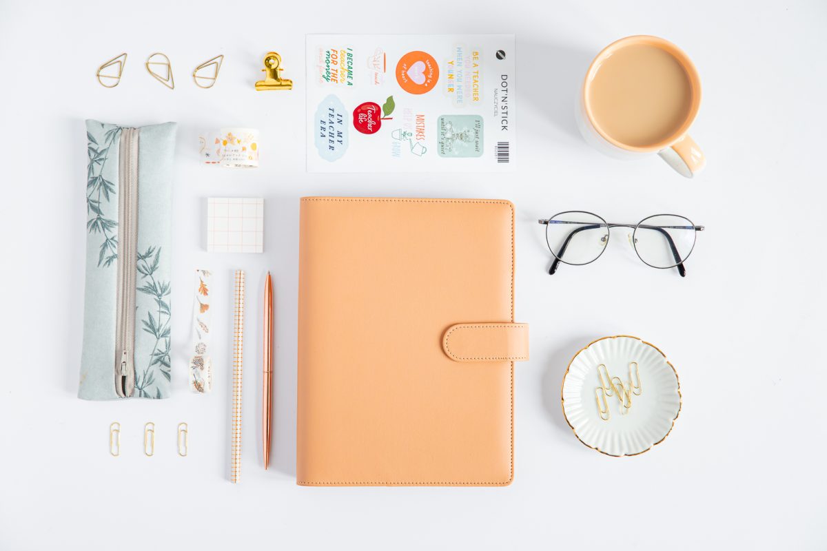 Organizer mit Latte-Cover und Zubehör