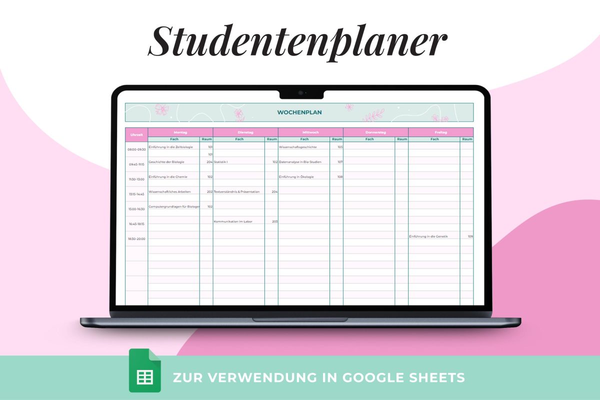 Studentenplaner 2025/26 in Google Sheets