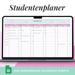 Google Sheets Studentenplaner 25/26