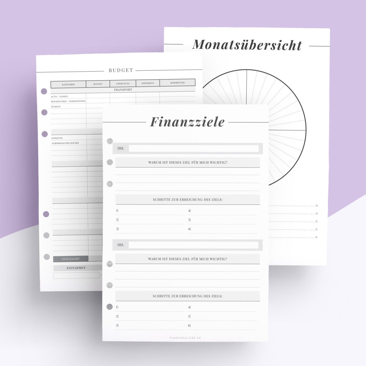 Ringbuchplaner Einlagen Budget