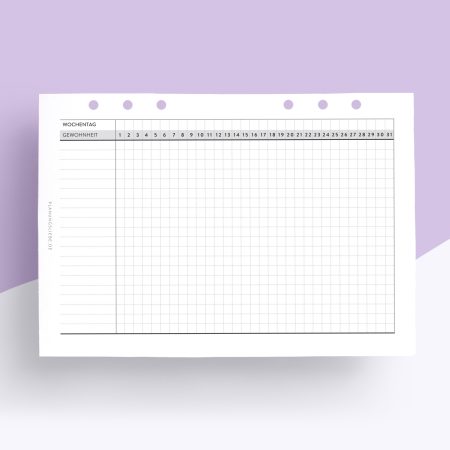 Ringbuchplaner Einlagen Habit tracker