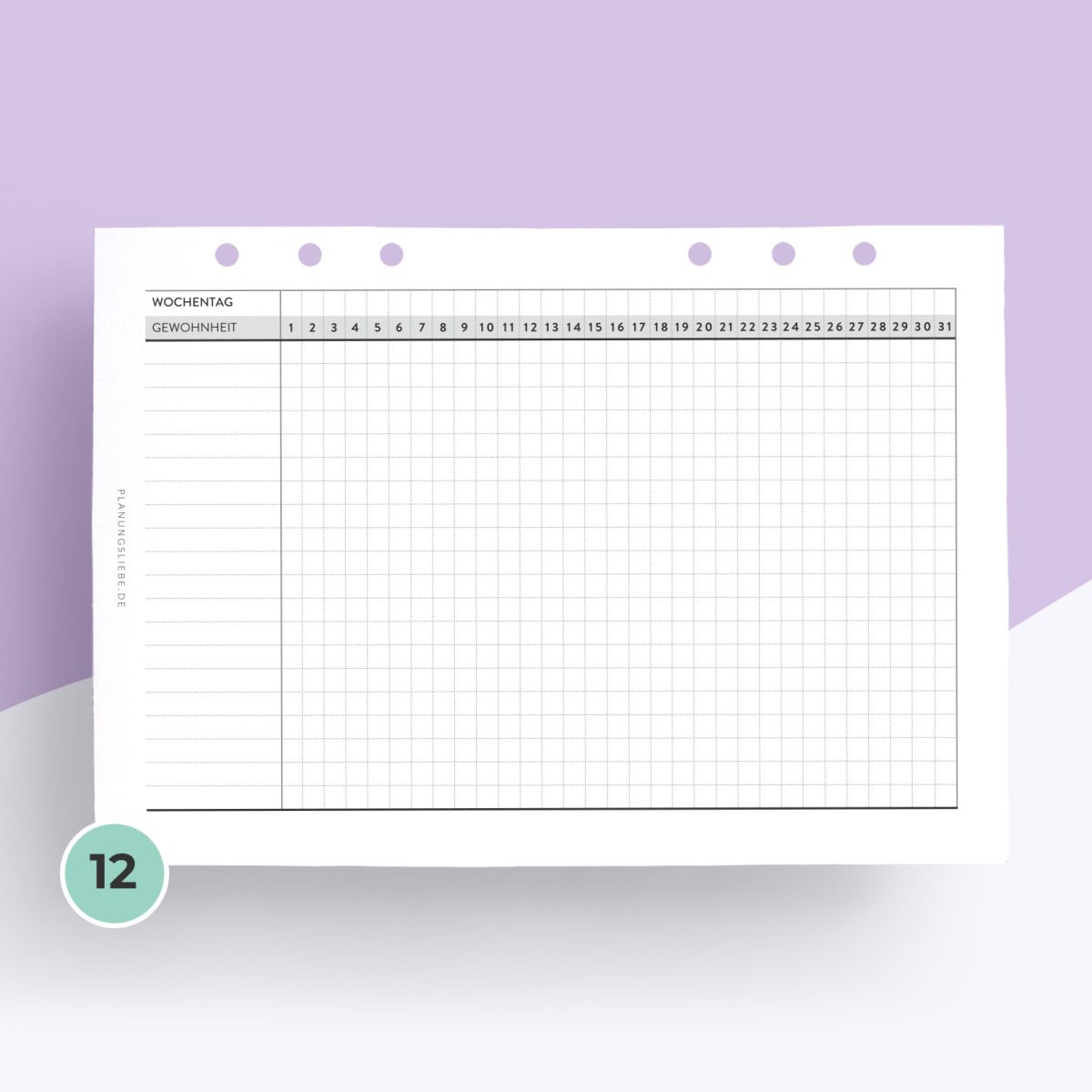 Ringbuchplaner Einlagen Habit tracker 2
