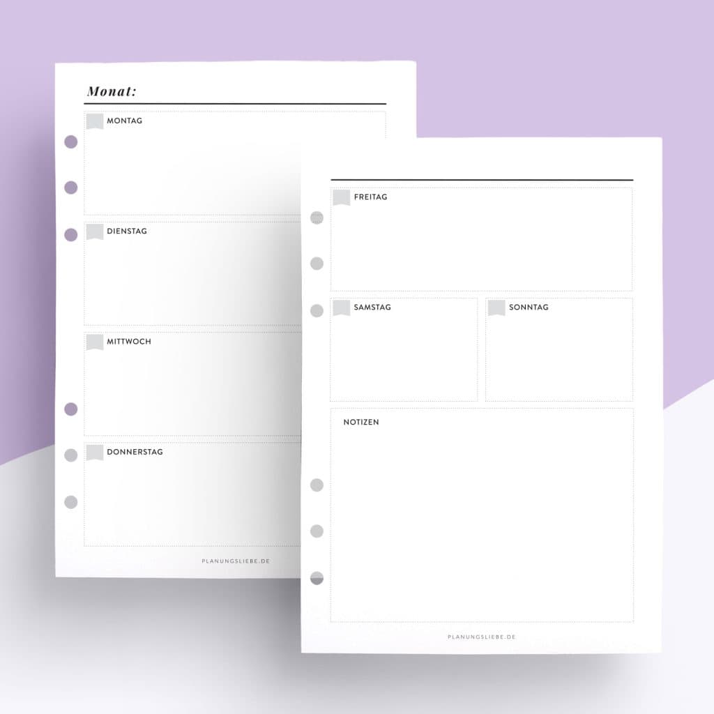 Ringbuchplaner Einlagen Undatiert