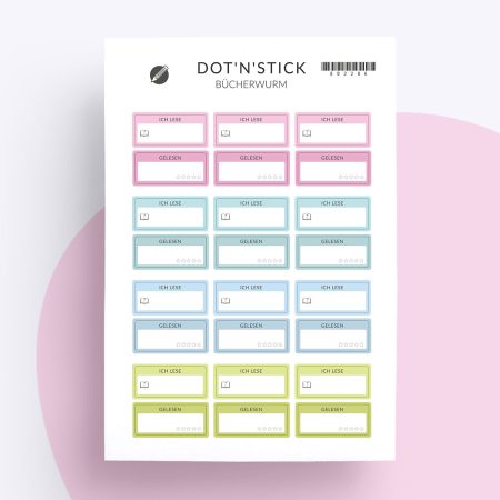 “Bücherwurm” Planer Aufkleber