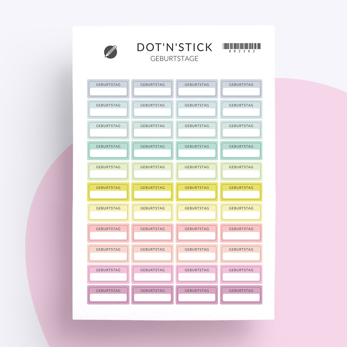Planer aufkleber Geburstage