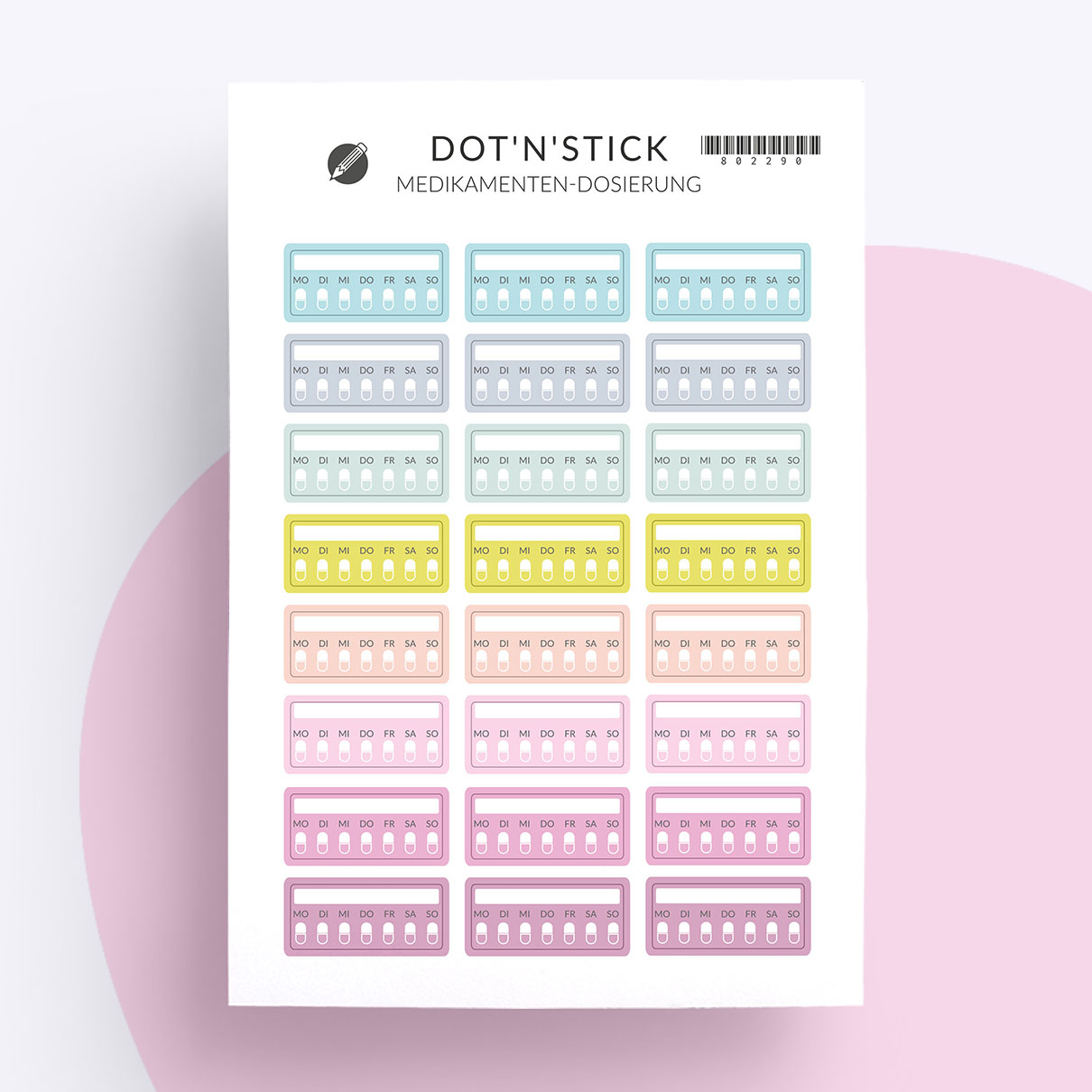 “Medikamenten-Dosierung” Planer Aufkleber