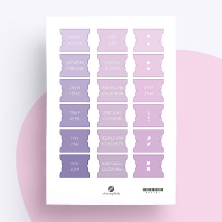 Planner Tabs „Monate“ | Planer Aufkleber in Lila