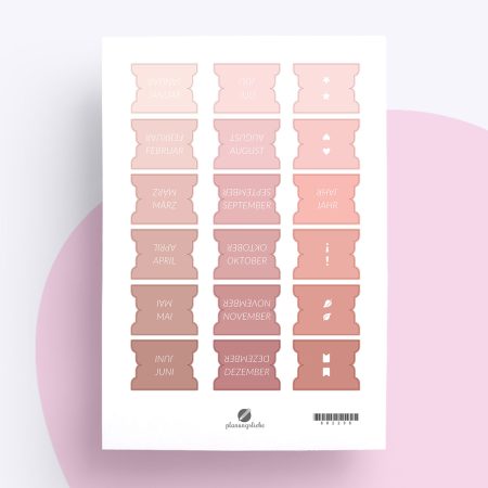 Planner Tabs „Monate“ | Planer Aufkleber in Rose Gold