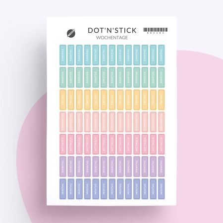 “Wochentage” Planer Aufkleber