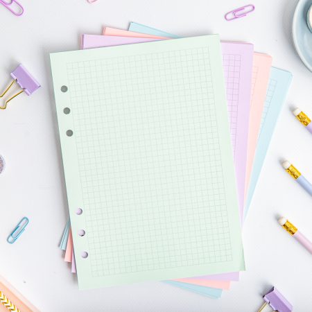 Bunte Ringbuch Einlagen A5 – Kariert