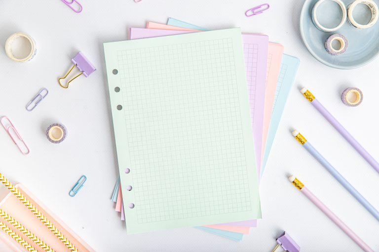 Bunte Ringbuch Einlagen A5 – Kariert