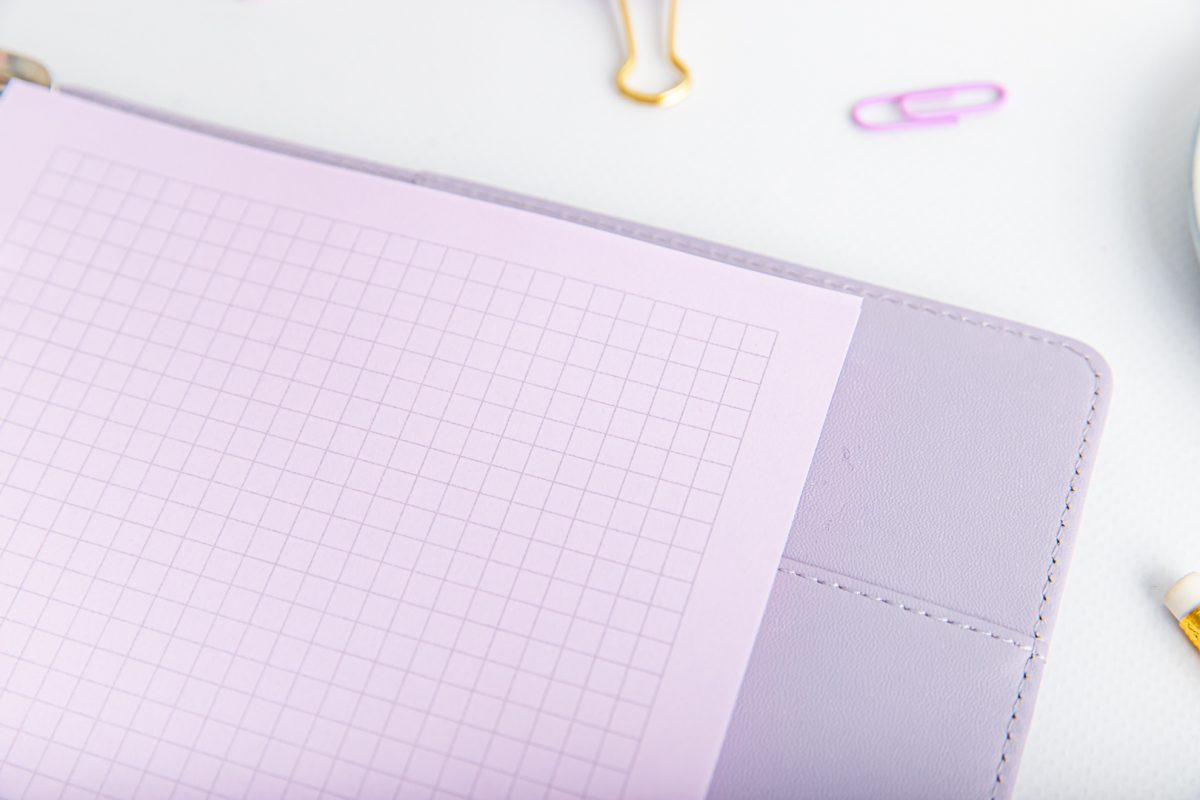 Ringbuch Einlagen A5 – Kariert – Lila im Organizer