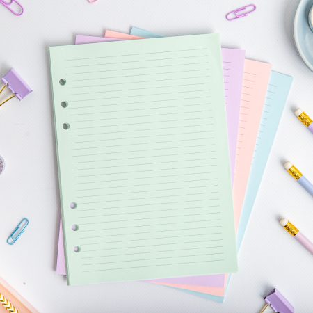 Bunte Ringbuch Einlagen A5 – Liniert