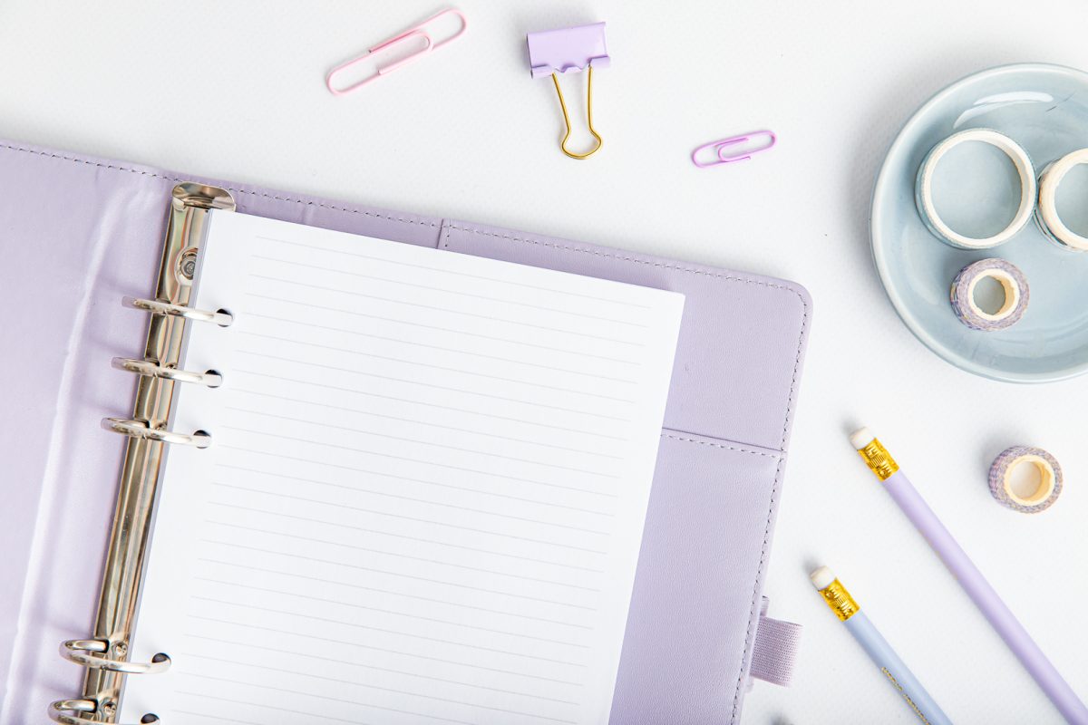 Ringbuch Einlagen – Liniert im Lila Organizer