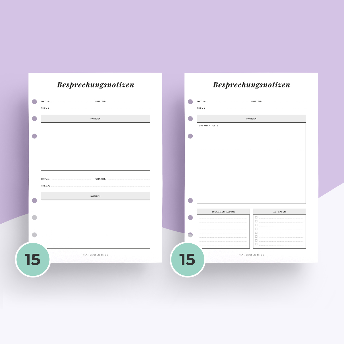 Besprechungsnotizen – Ringplaner Einlagen 2
