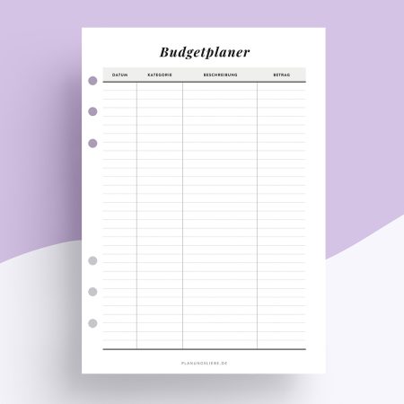 Budgetplaner – Ringplaner Einlagen