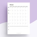 Undatiert Kalendereinlagen | 1 Monat 1 Seite vertikal