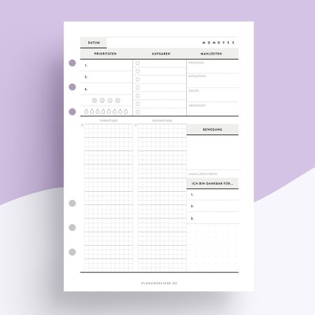 Undatiert Kalendereinlagen | 1 Tag 1 Seite stündlich