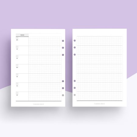 Undatiert Kalendereinlagen | 1 Woche 2 Seiten raster