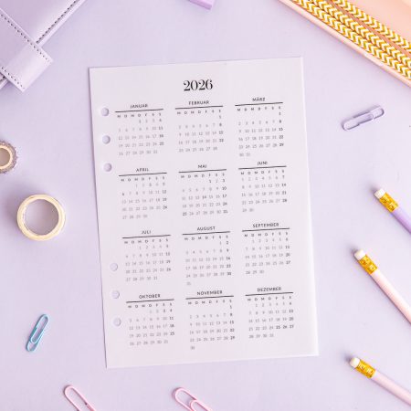 Titelseite Kalender 2026 Transparentpapier