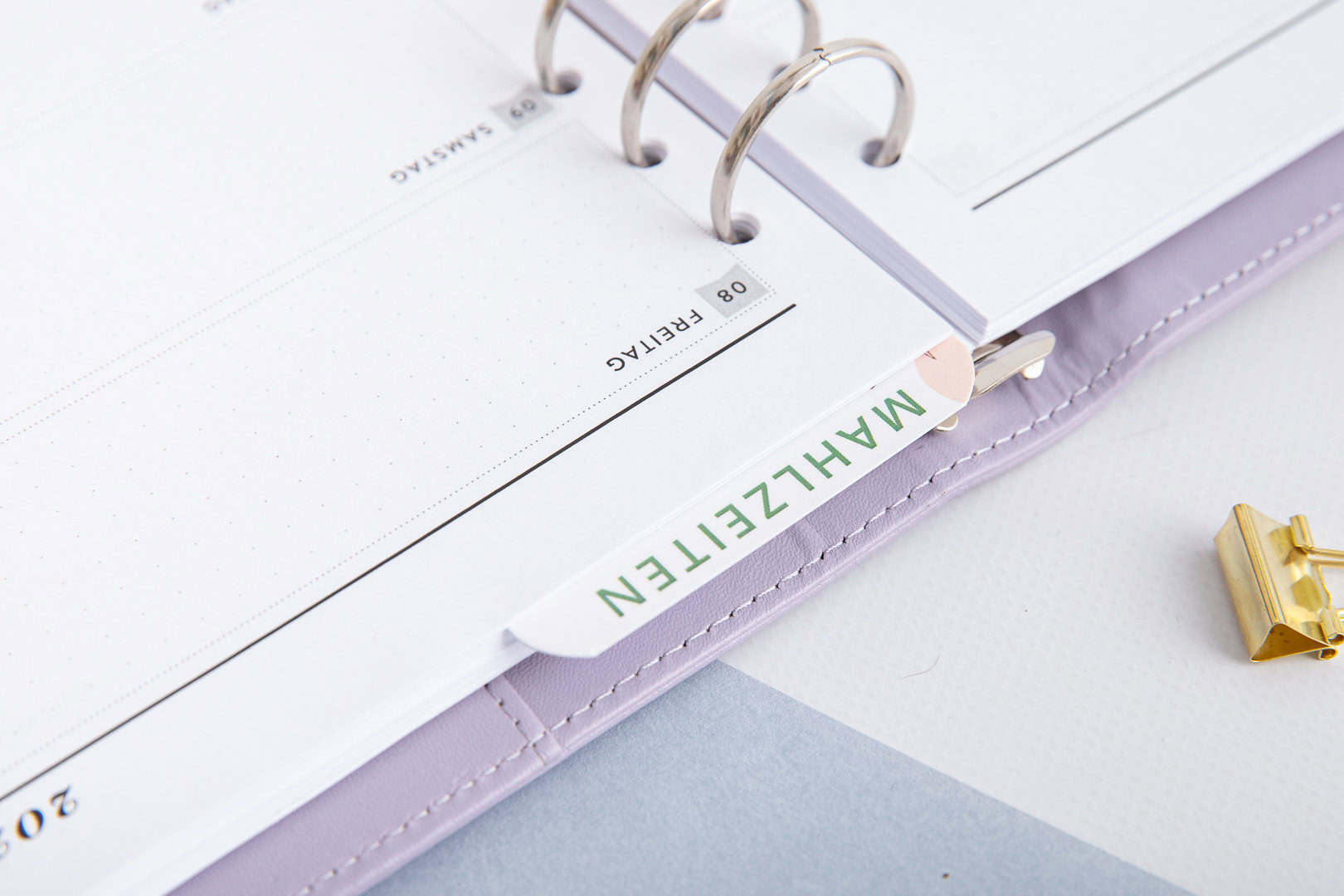 Trennblaetter A5 mahlzeiten tab detail im planer