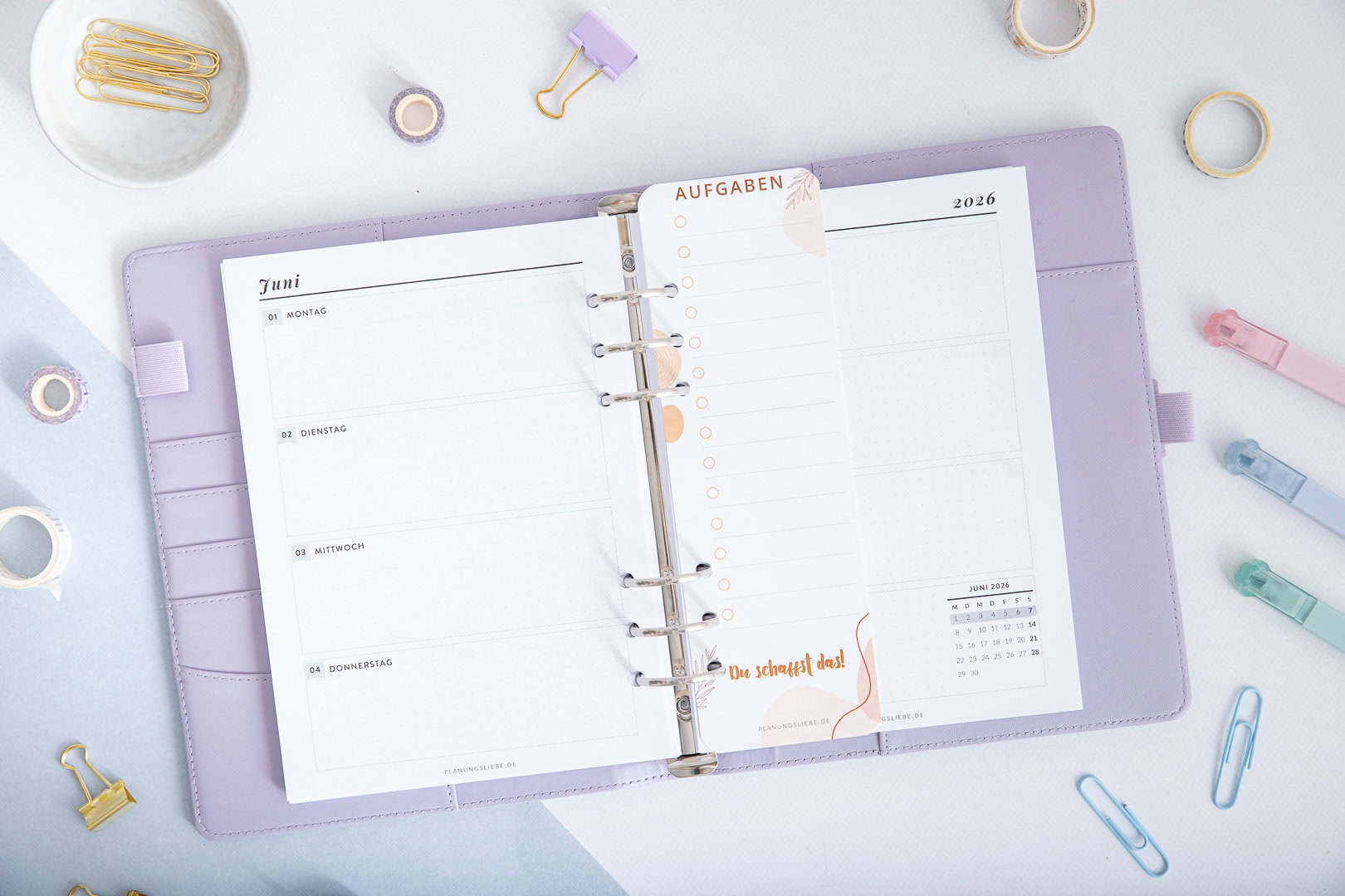 Trennblaetter A5 aufgaben tab detail im Ringbuch planer