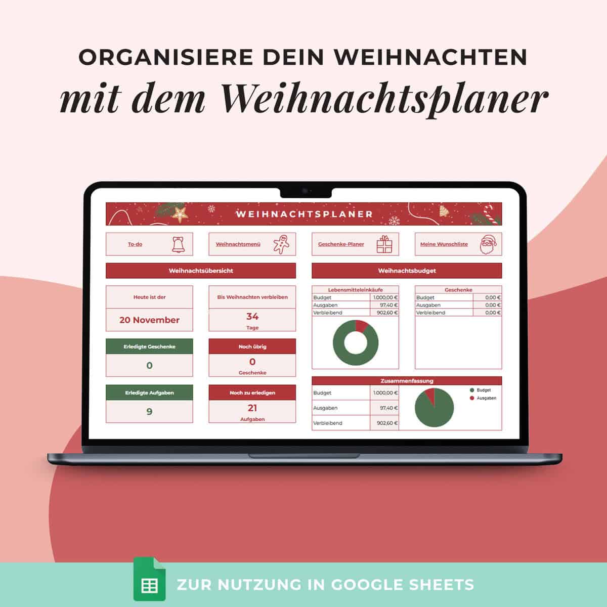 Weihnachtsplaner | Google Sheets