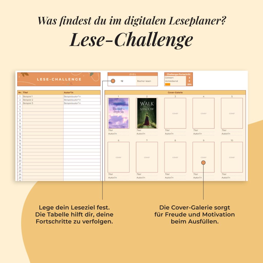 Bücherwurm-Planer Google Sheets - Lese-Challenge