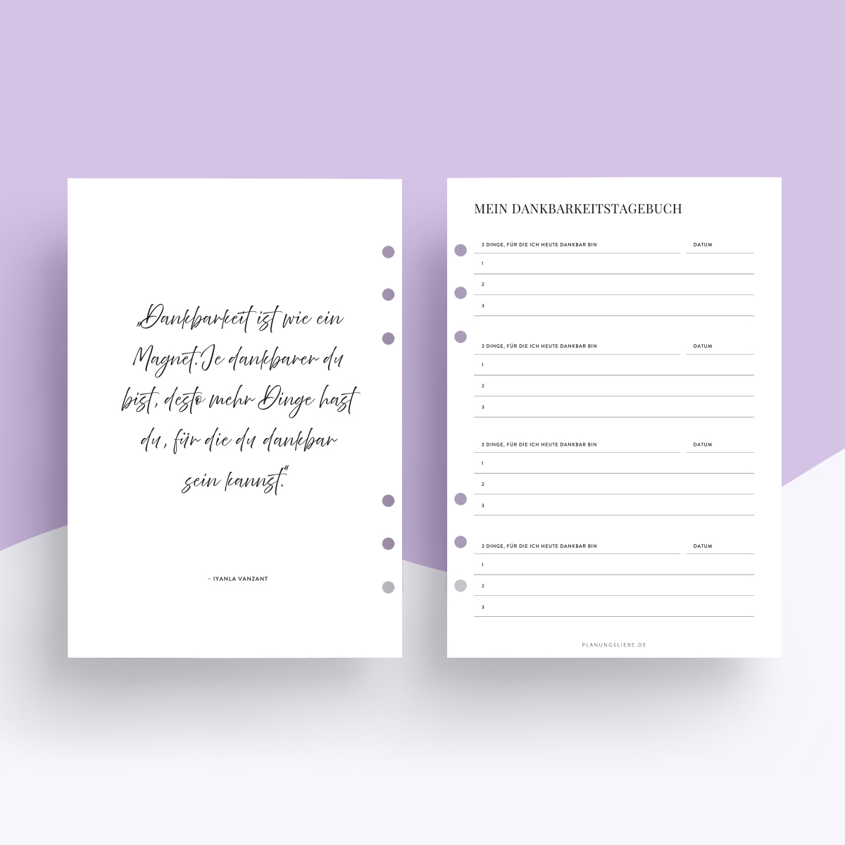 Dankbarkeits-Journal – Ringplaner Einlagen | Teagliche Freuden