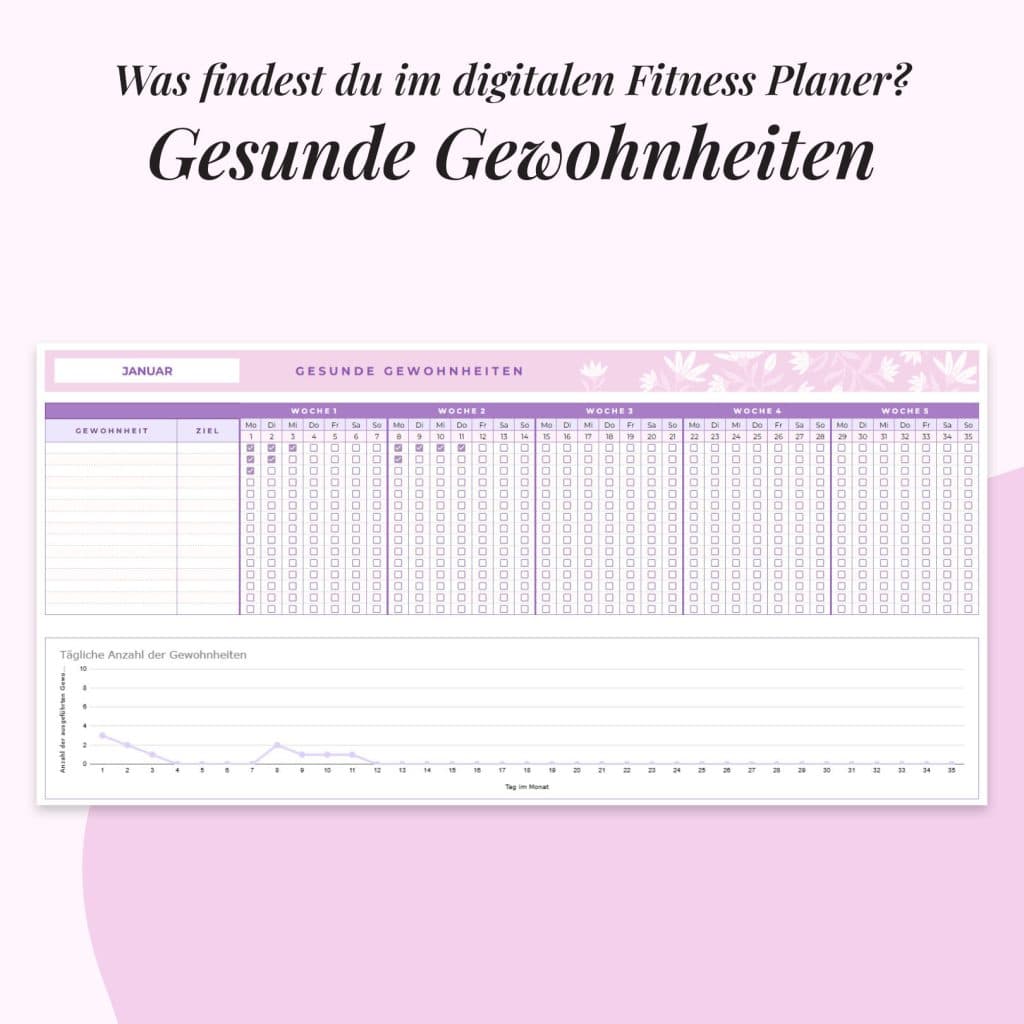 Fitness-Planer im Google Sheets | Gesunde Gewohenheiten
