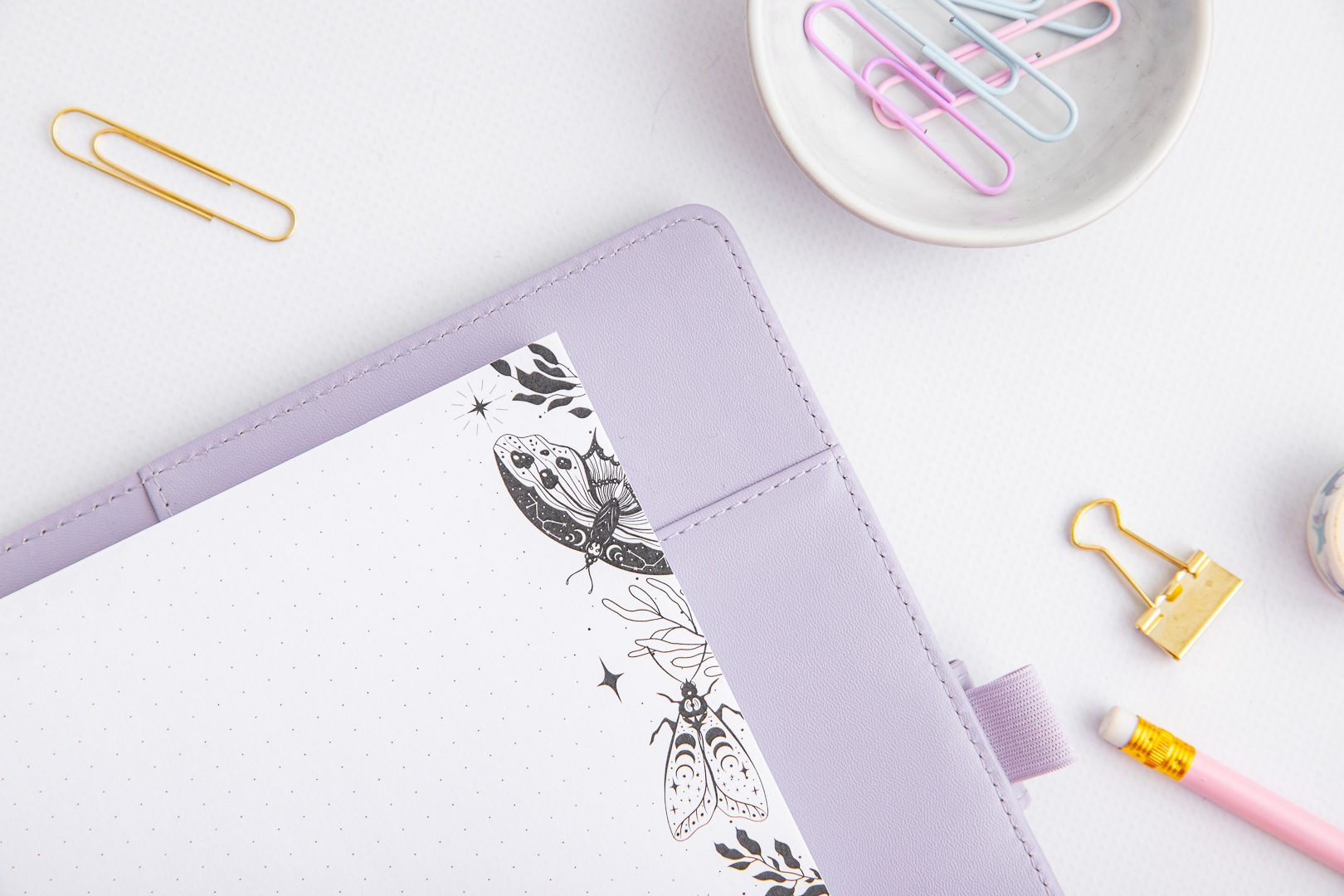 Gepunktete Einlagen A5 mit Motiv Magische Nacht