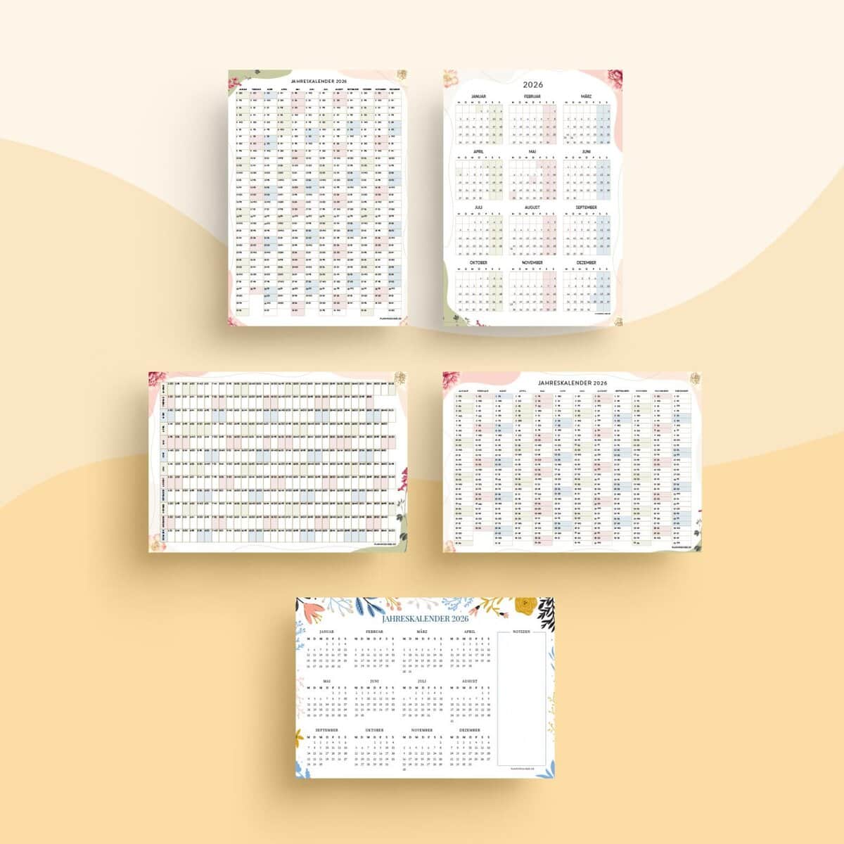 Jahreskalender zum Ausdrucken