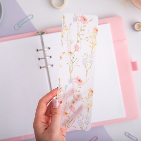 Lesezeichen für Ringbuchplaner | Aquarellwiese | Transparentpapier