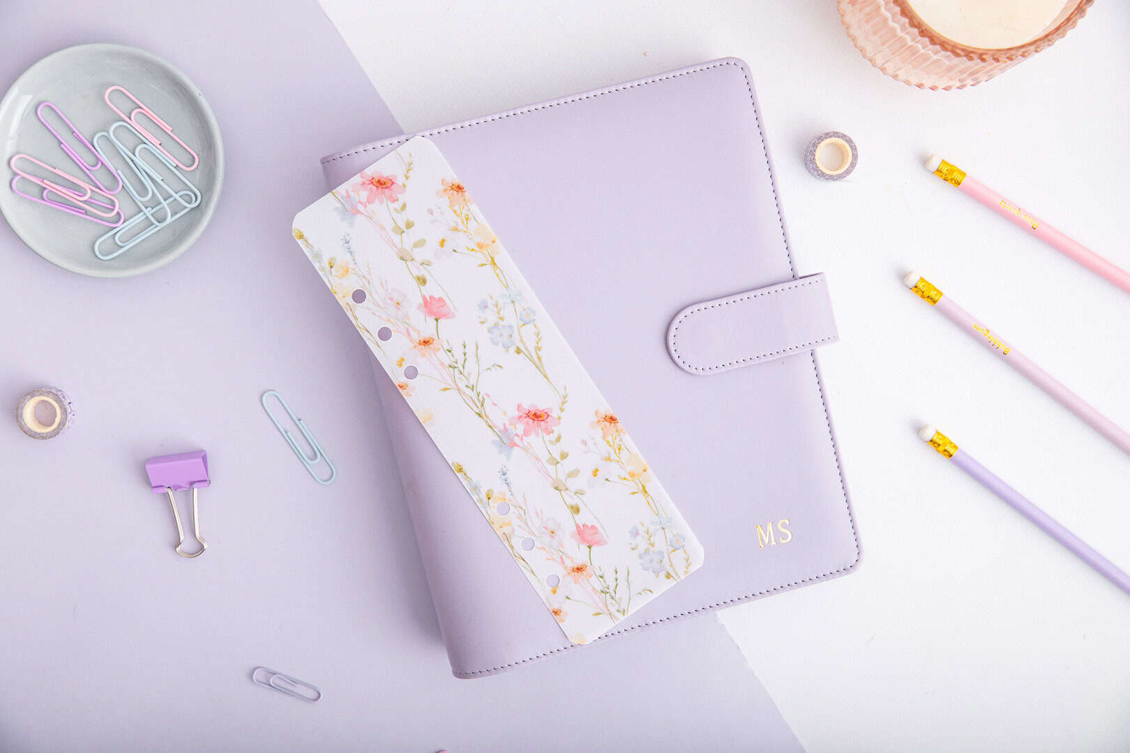 Lesezeichen für Ringbuchplaner | Transparentpapier | Aquarellwiese