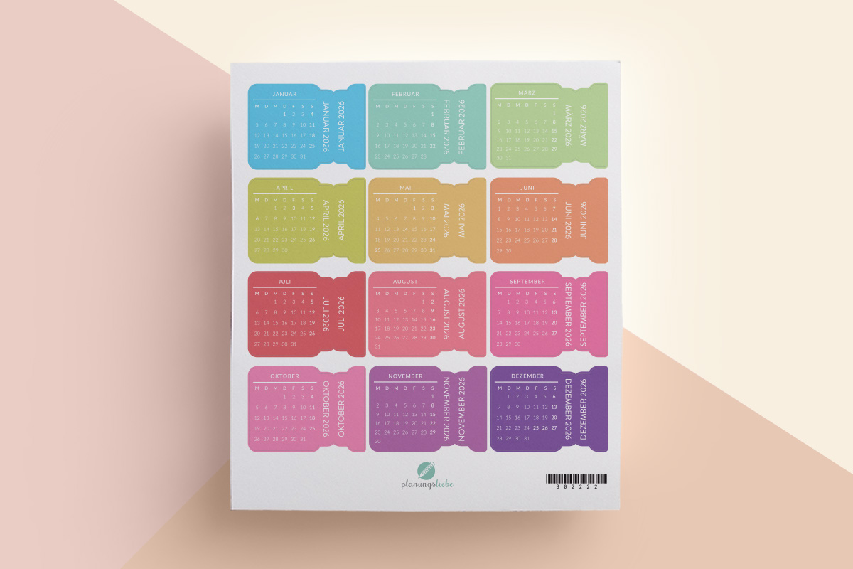 Planner Tabs „Mini-Kalender 2026“ | Planer Aufkleber