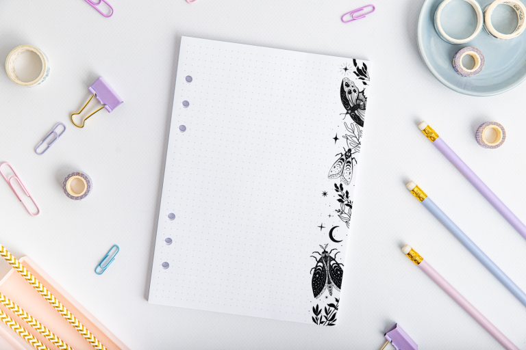 Ringbuch Einlagen A5 – gepunktet | Magische Nacht