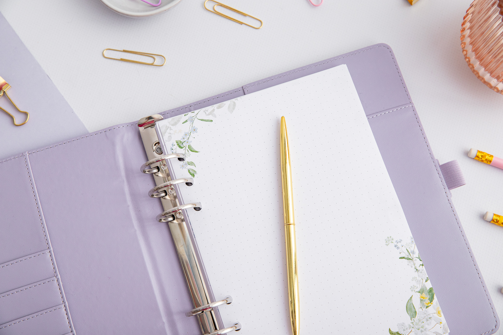 Ringbucheinlagen A5 mit Motiv Aquarellwiese