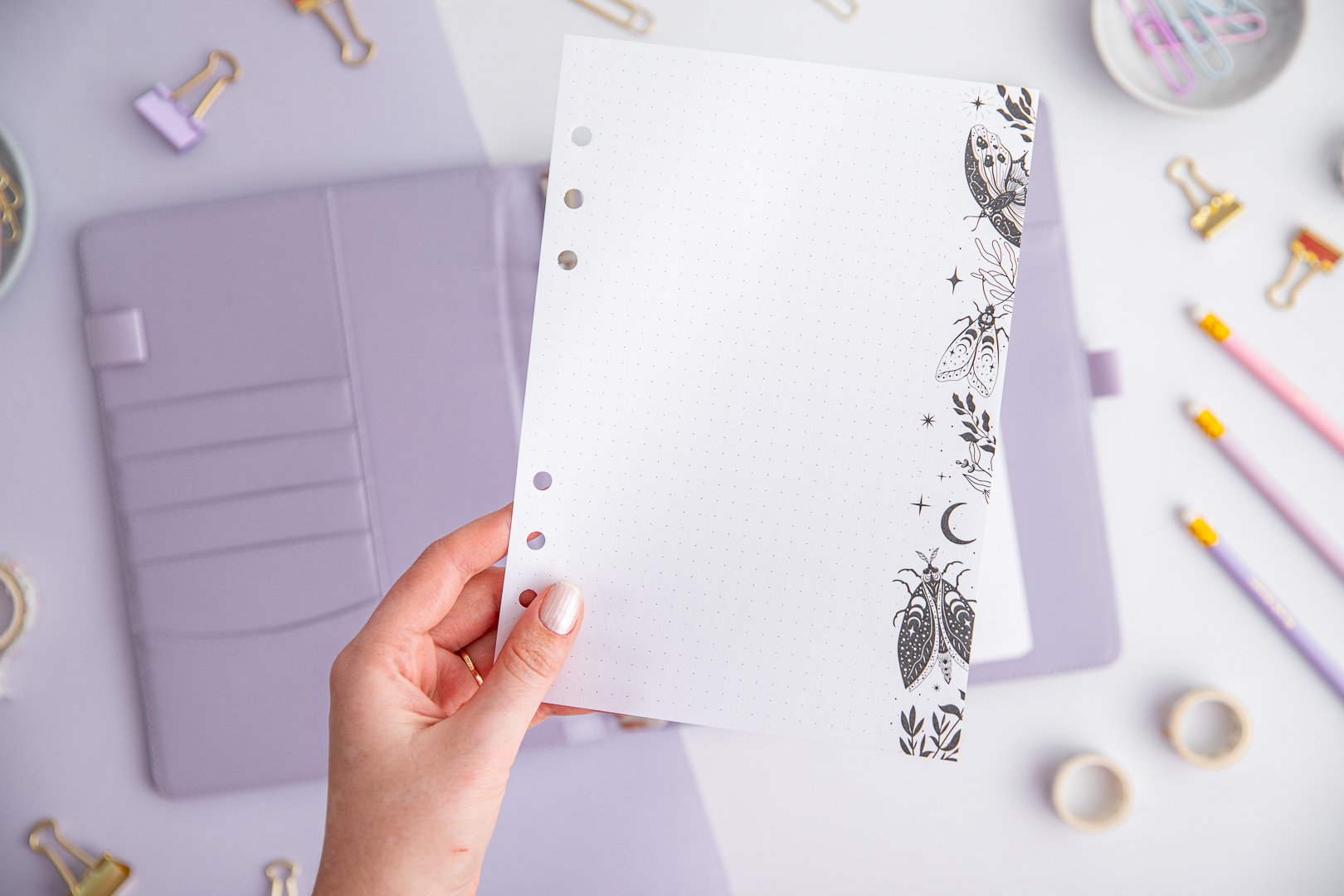 Ringbucheinlagen A5 gepunktet Motiv Magische Nacht