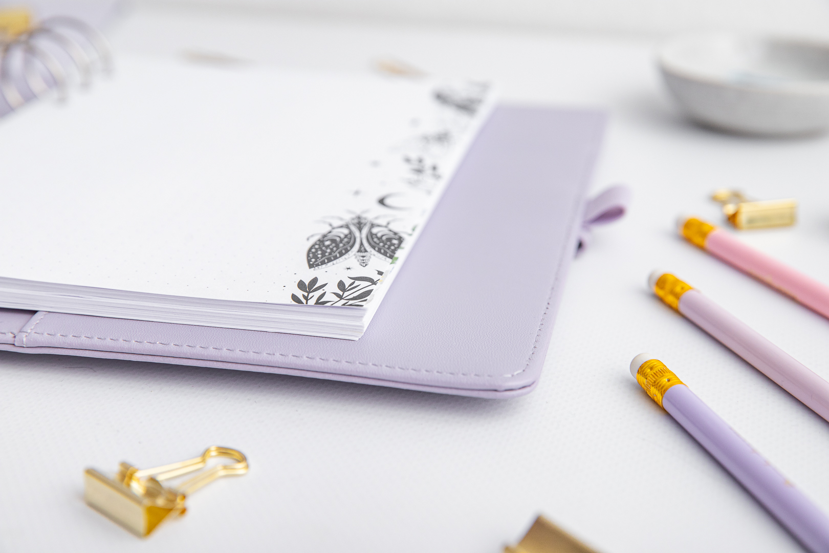 Ringbucheinlagen gepunktet mit Motiv Magische Nacht