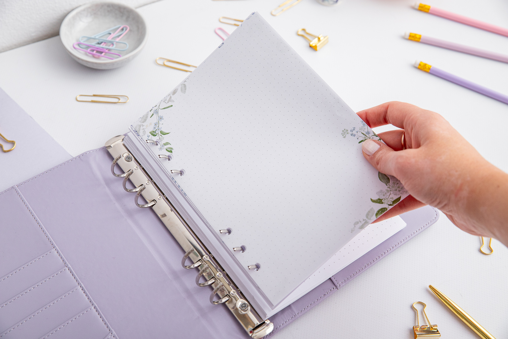 Ringbucheinlagen mit Motiv Aquarellwiese