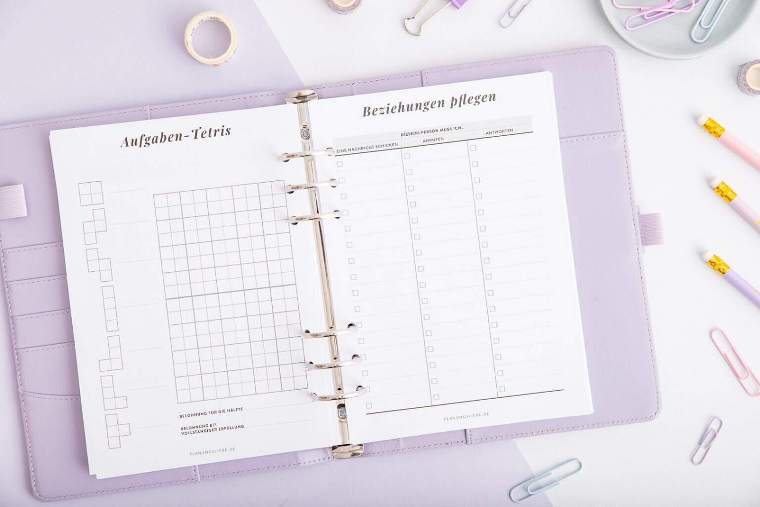 ADHS Planer – Organizer-Einlagen – Aufgaben-Tetris & Beziehungen pflegen