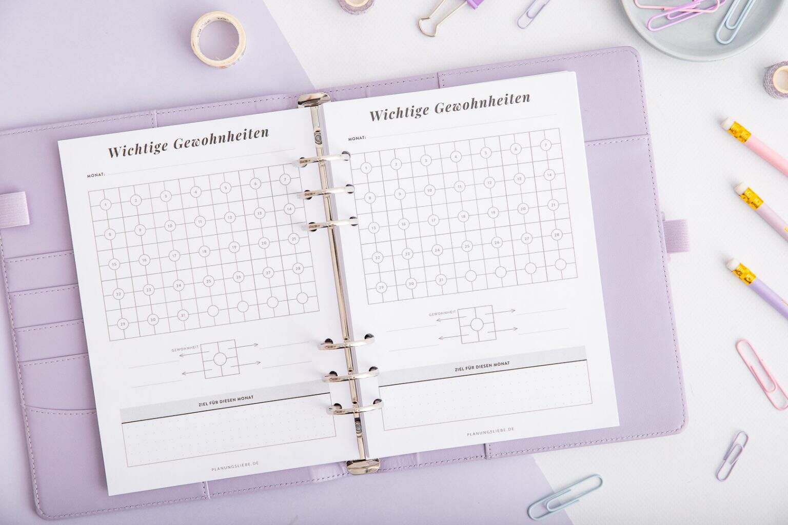 ADHS Planer – Organizer-Einlagen – Wichtige Gewohnheiten