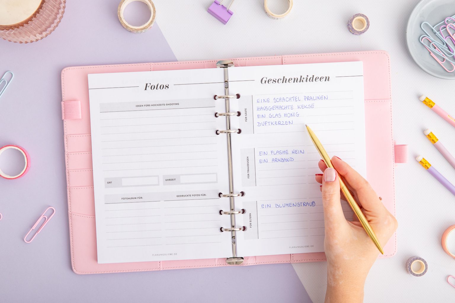 Hochzeitsplaner Ringplaner einlagen | Fotos und Geschenkenideen